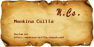 Menkina Csilla névjegykártya